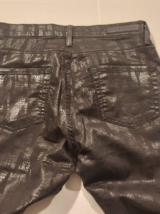 Rock & Republic Denim - Rock & Republic Berlin Skinny Jeans Metallic Coated Black Women’s Size 6
